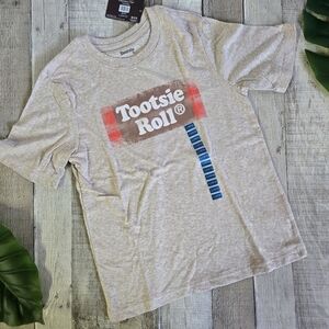 TOOTSIE ROLL | Candy Logo T-shirt in Brown/Tan sz L (Boys 10/12)